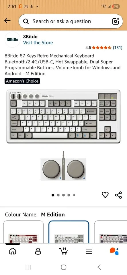 8Bitdo 87 Keys Retro Mechanical Keyboard