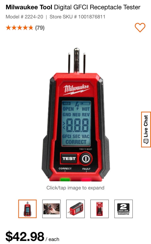 Milwaukee Digital GFCI Outlet Tester *NEW* Save Over 40% - photo 5