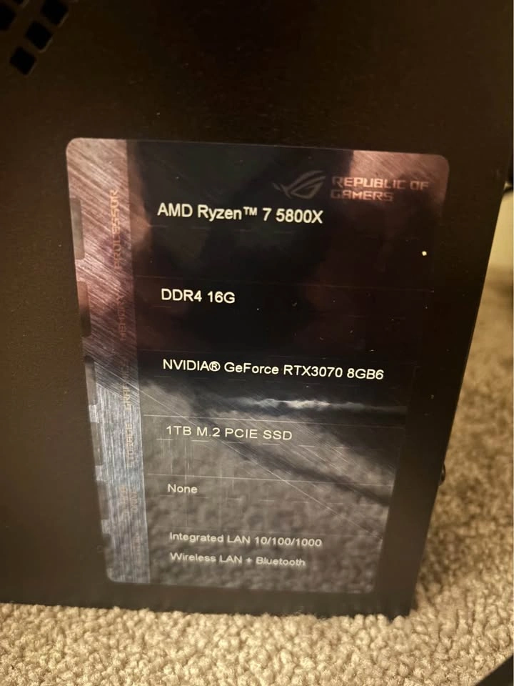 Asus Gaming computer (3070, Ryzen 7 5800x) - photo 4
