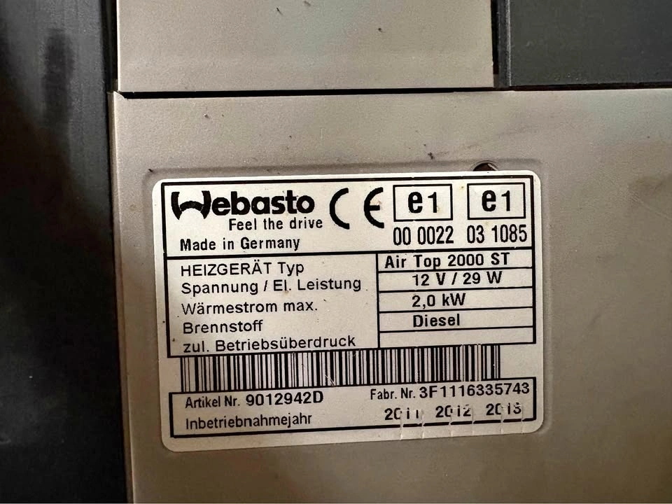 Webasto Air Top 2000 ST Diesel Heater