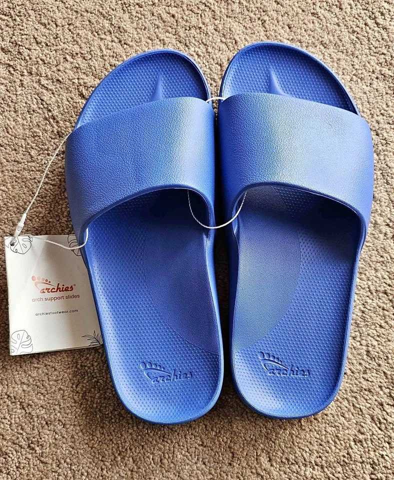 Archies Capris Blue Arch Support Slides Mens US 8 / Womens US 9