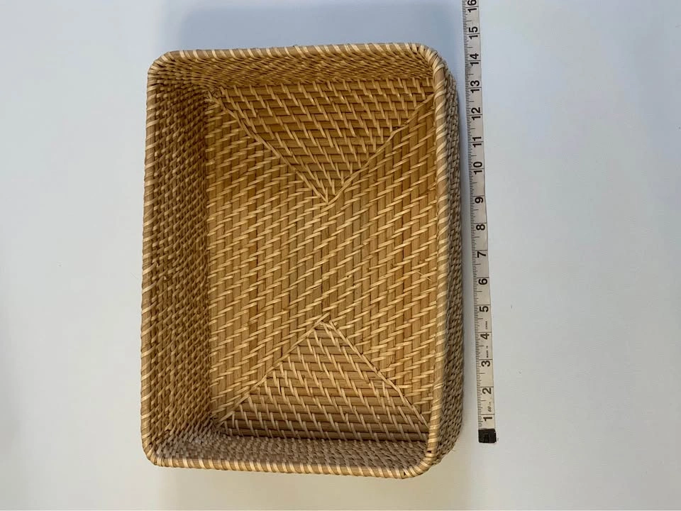 Woven Rattan rectangular basket made from natural rattan - photo 2
