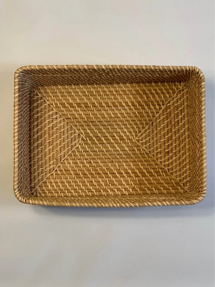 Woven Rattan rectangular basket made from natural rattan - photo 4