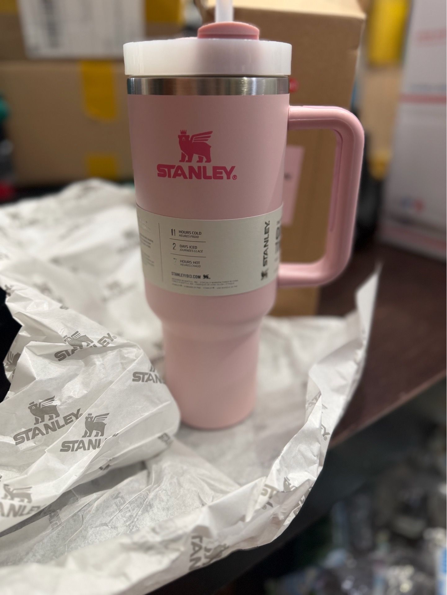 Stanley Quencher H2.0 40oz Insulated Tumbler, Solid Pink