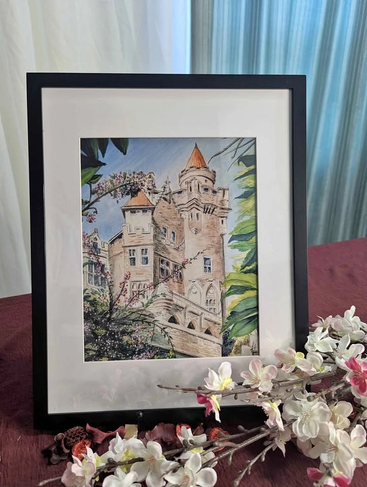 Watercolor Framed Painting of Casaloma | Toronto's Famous Castle