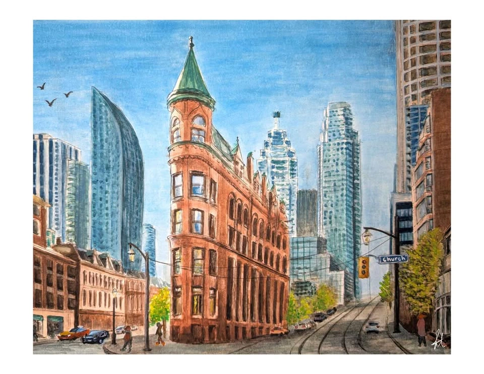 Watercolor Toronto Gooderham Building - photo 2