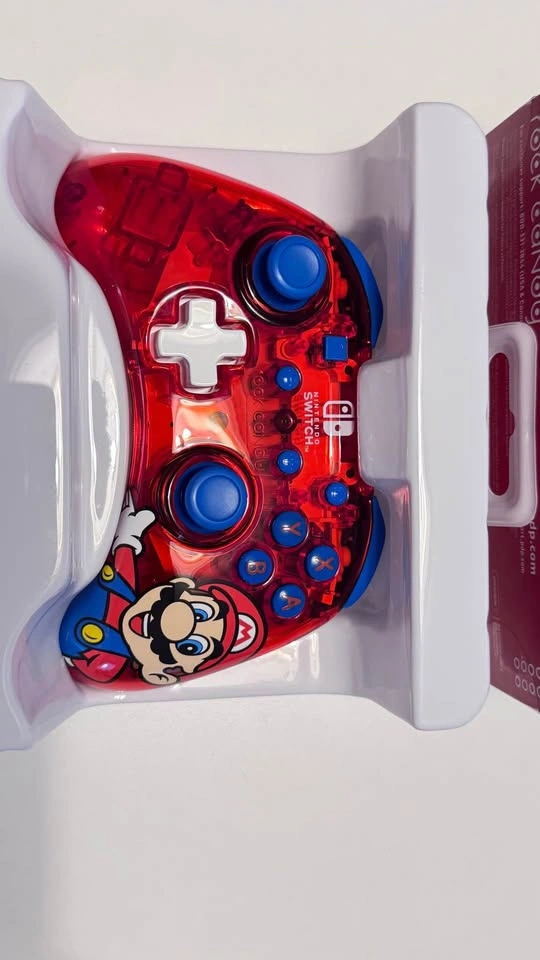 New - Rock Candy Super Mario Red Translucent Wired Controller - photo 2