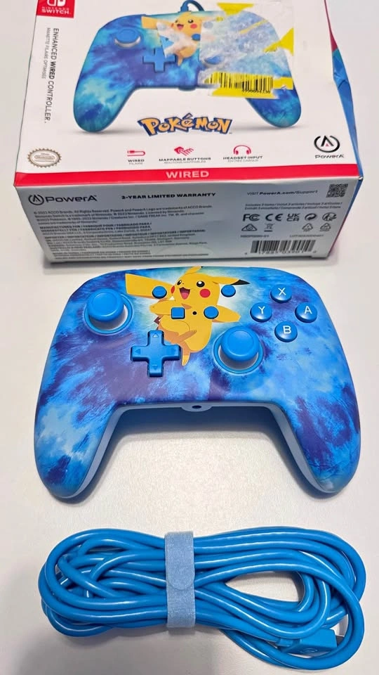 New - PowerA Nintendo Switch Enhanced Wired Controller Pikachu