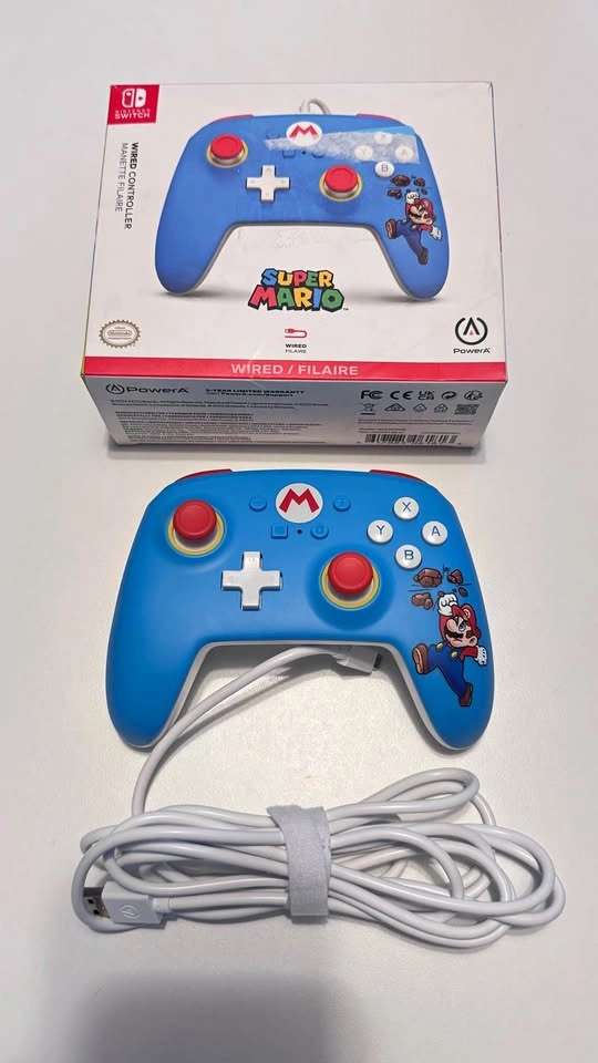 PowerA Nintendo Switch Wired Controller Super Mario Mario Blue