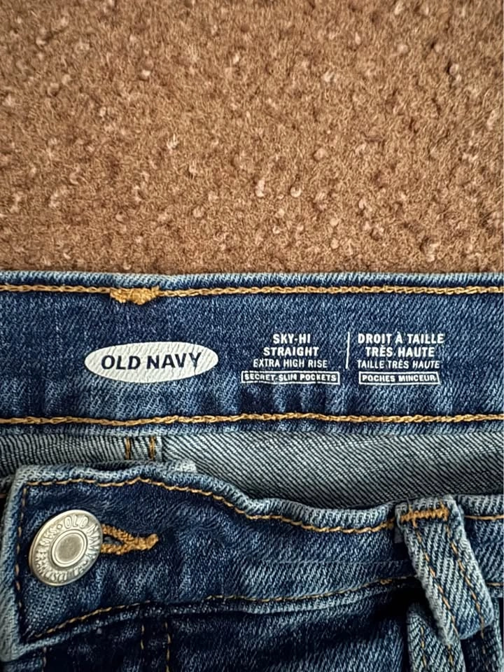 Old Navy Sky Hi Straight Extra High Rise Distressed Jeans (14) - photo 2