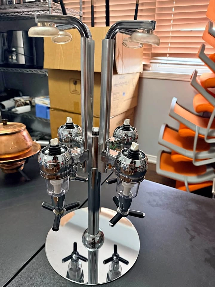 4-Bottle Liquor Dispenser Stand – Home Bar / Party
