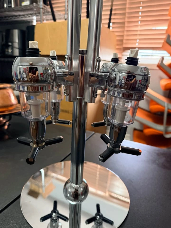 4-Bottle Liquor Dispenser Stand – Home Bar / Party - photo 2