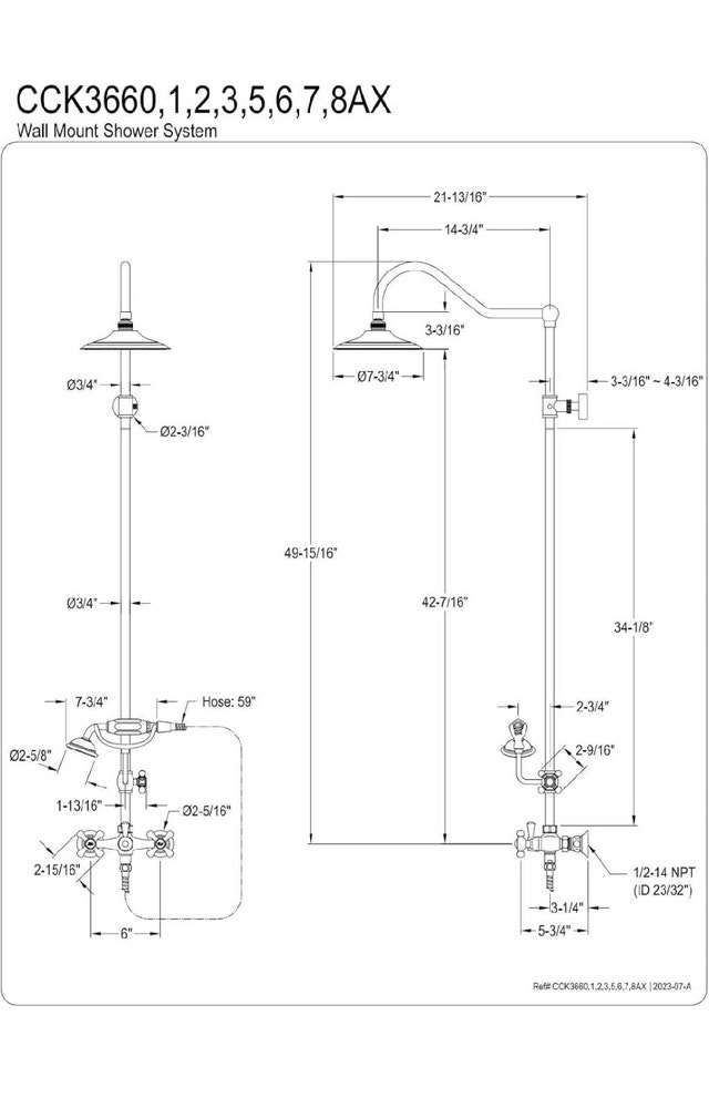 Kingston Brass Kingston Wall Mount Rain Drop Shower System - photo 3