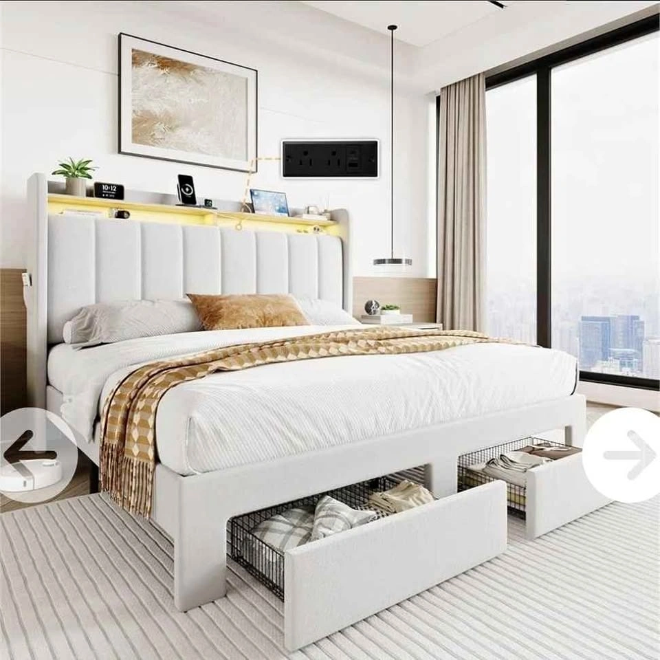 Full/ Double bed Frame, beige