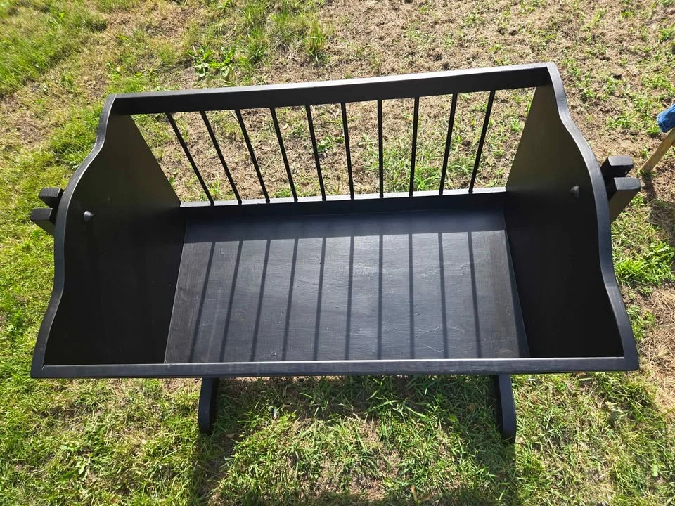 Newly Painted Black Wooden Baby Cradle (Manual Rocker) - photo 4