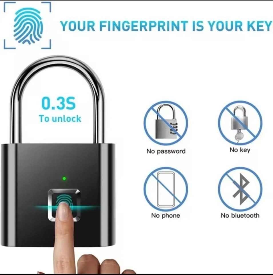 Smart Fingerprint Padlock Waterproof Rechargeable - photo 3