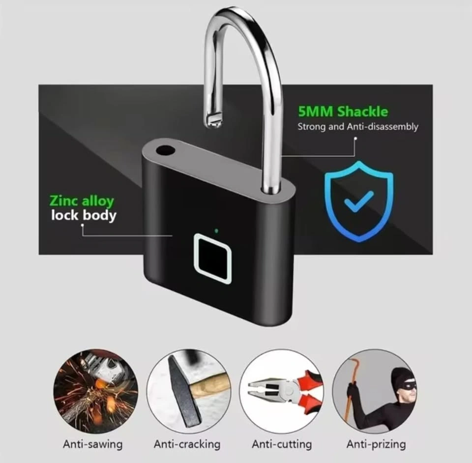 Smart Fingerprint Padlock Waterproof Rechargeable - photo 5