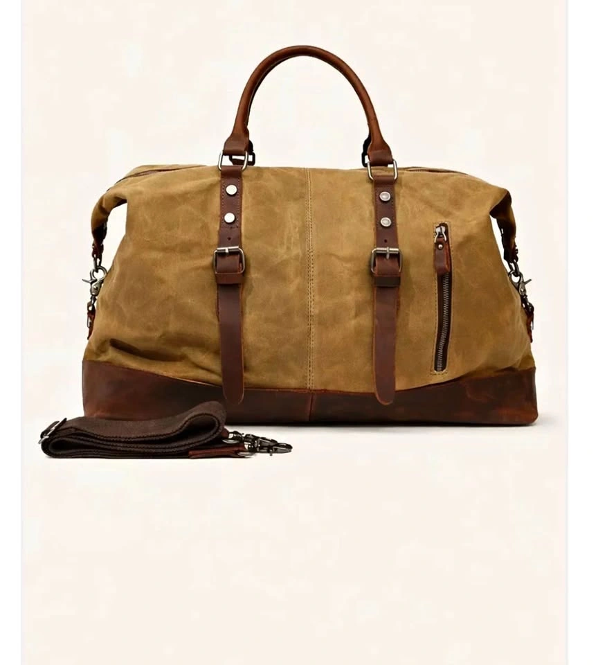 Canvas Travel/Gym Duffle Bag with Leather straps Brand New