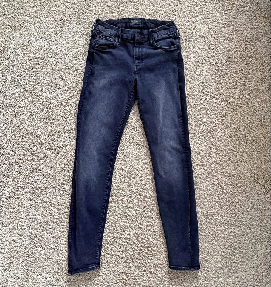 MOTHER The Looker Size 27 Black Skinny Ankle Jeans