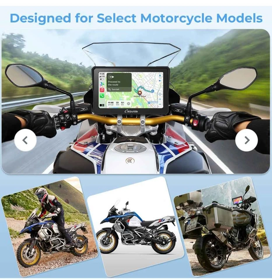 Carpuride W702B Wireless Motorcycle Portable Stereo Navigation M - photo 2