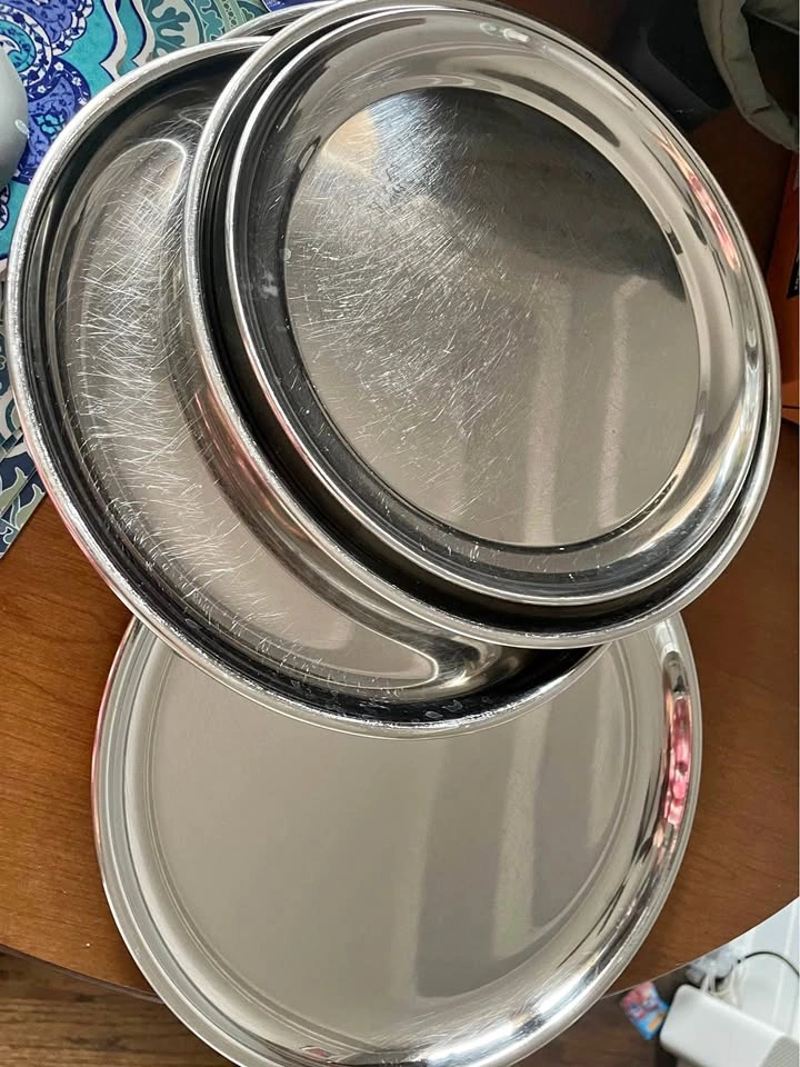 Eco Friendly Stainless Steel Dinner Plate Set of 4