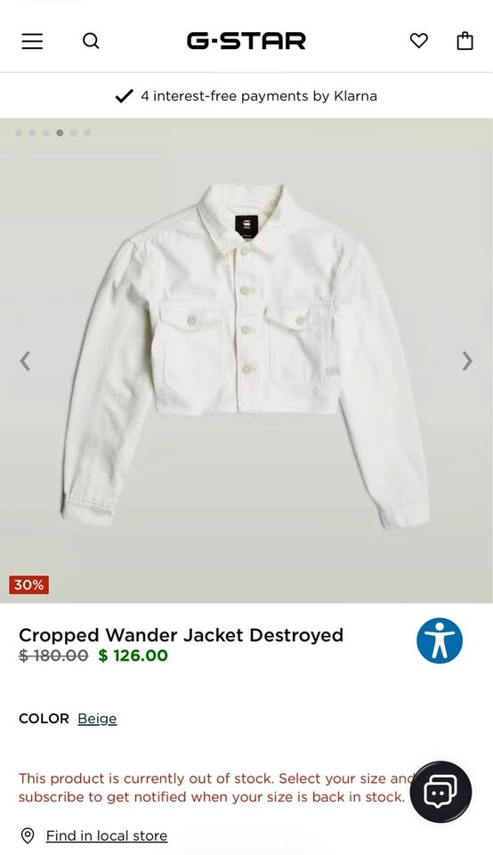 G STAR NWTS cropped jacket