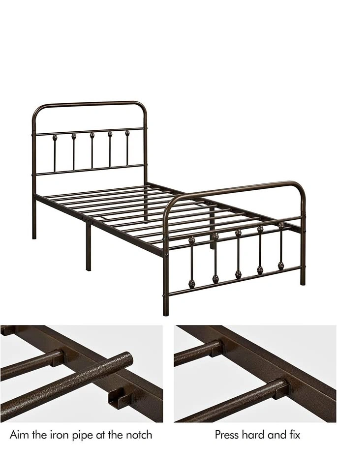 Twin Bronze Wrought Iron Bed Frame