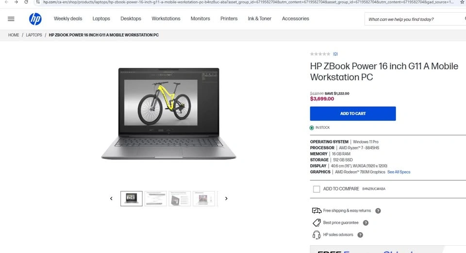 HP ZBook Power 16" Mobile Workstation | 64GB RAM | RTX 2000 Ada