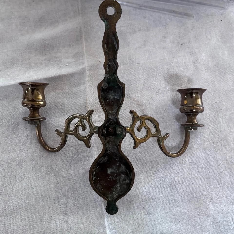 Vintage Brass wall candle sconce - photo 2