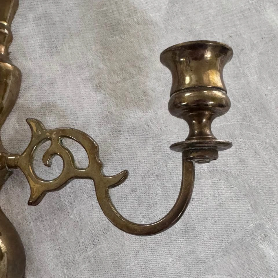 Vintage Brass wall candle sconce - photo 3