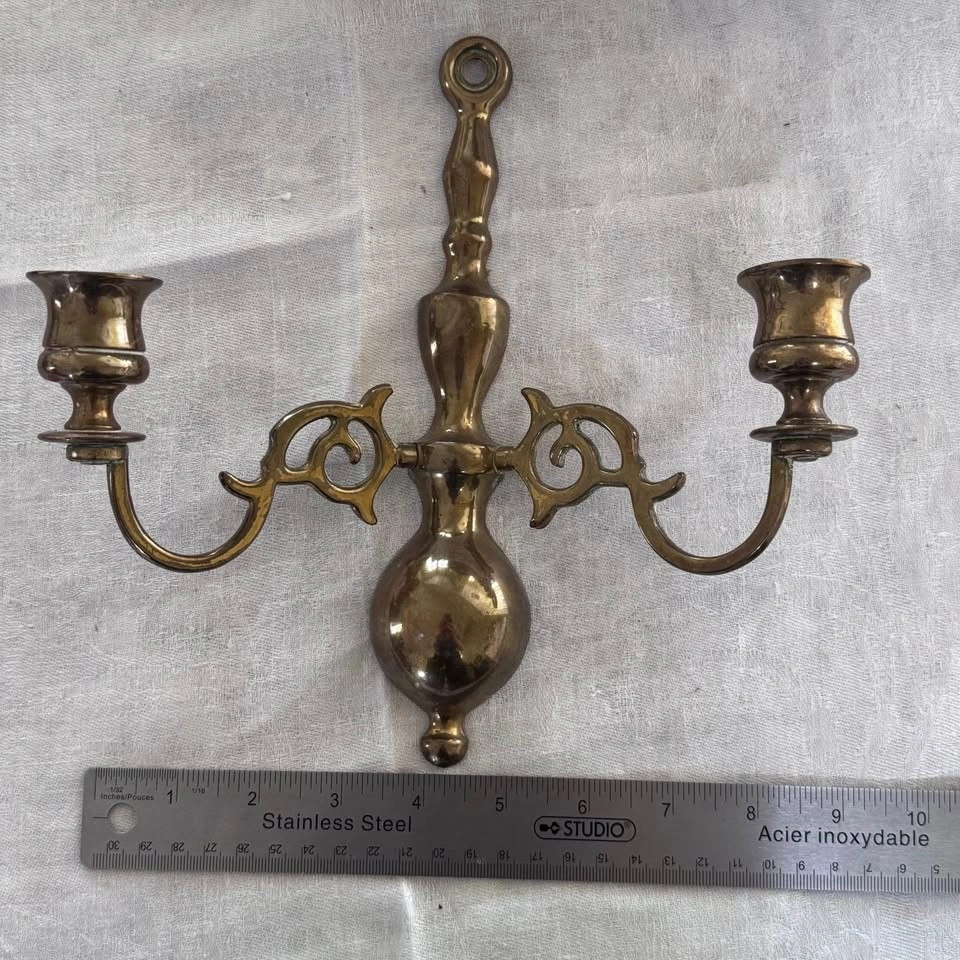 Vintage Brass wall candle sconce - photo 5