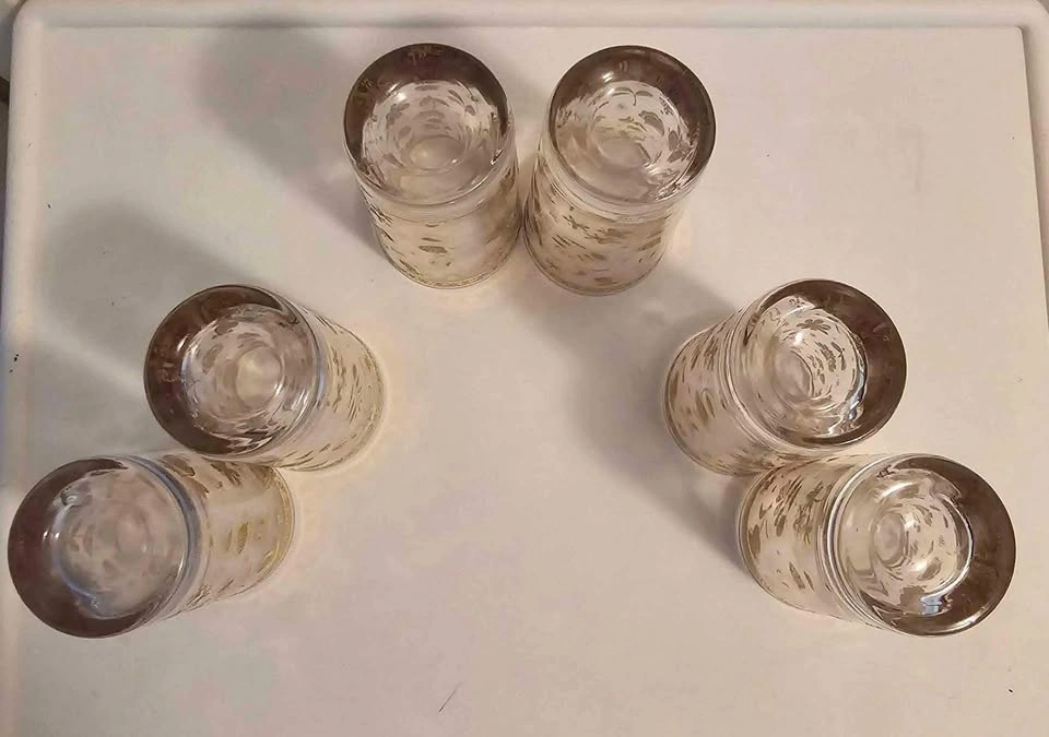 Mid Century Vintage 22k Culver Ltd. Floral Highball Glasses - photo 2