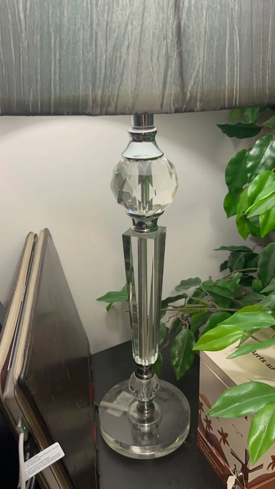 Crystal stand lamp with the grey shade - photo 2