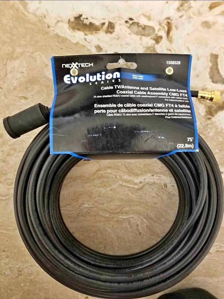 75 ft Cable TV/Antenna and Satellite Coaxial Cable