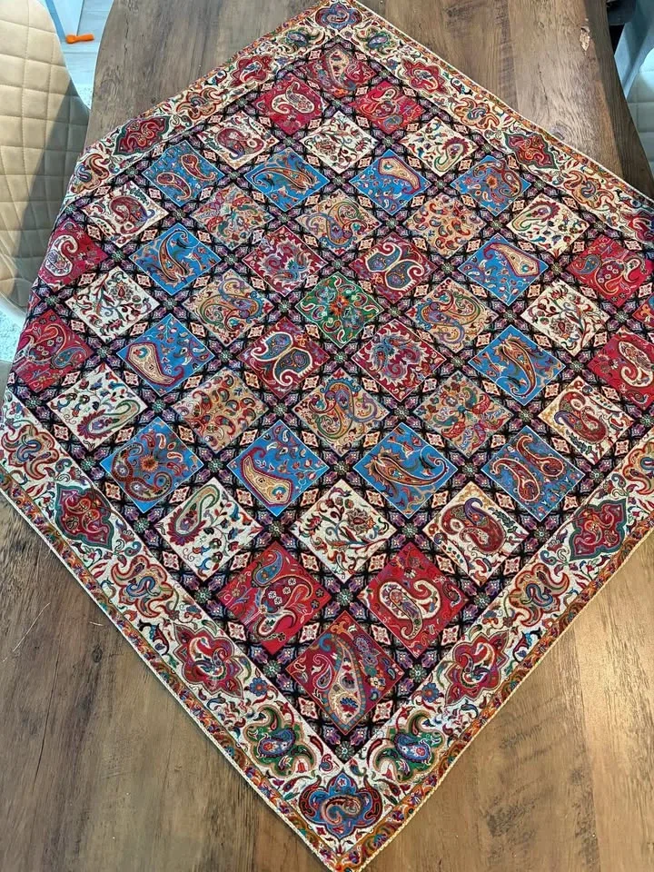 Persian Termeh Tablecloth / Decorative Textile – 98 cm × 98 cm
