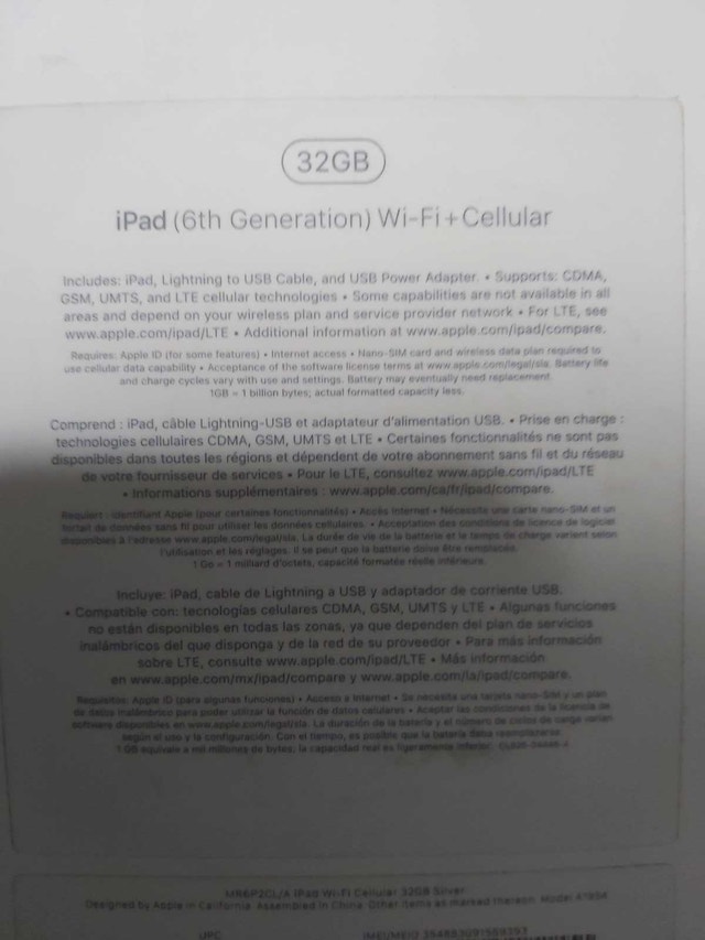 Apple Ipad 6th generation 32GB wifi and cellular - photo 2