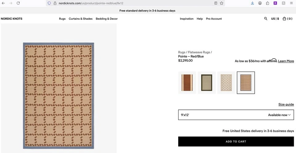 9x12 Handwoven Wool Rug | Scandinavian Modern | New - photo 5
