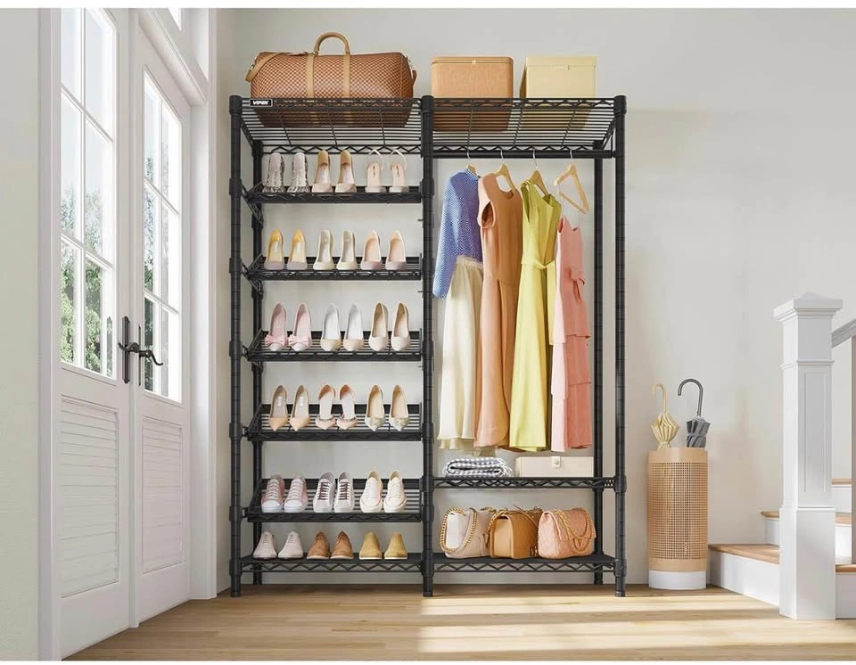 850lbs Heavy Duty Metal Clothing Rack with 10-Tiers Shelves - photo 2