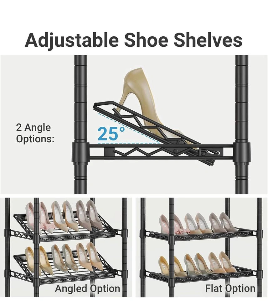 850lbs Heavy Duty Metal Clothing Rack with 10-Tiers Shelves - photo 4