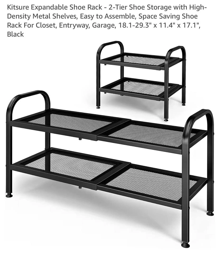 Expandable Shoe Rack - 2-Tier Shoe Storage
