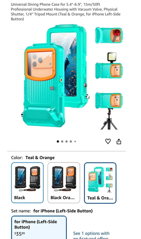Universal Diving Phone Case for 5.4"-6.9", 15m/50ft Underwater