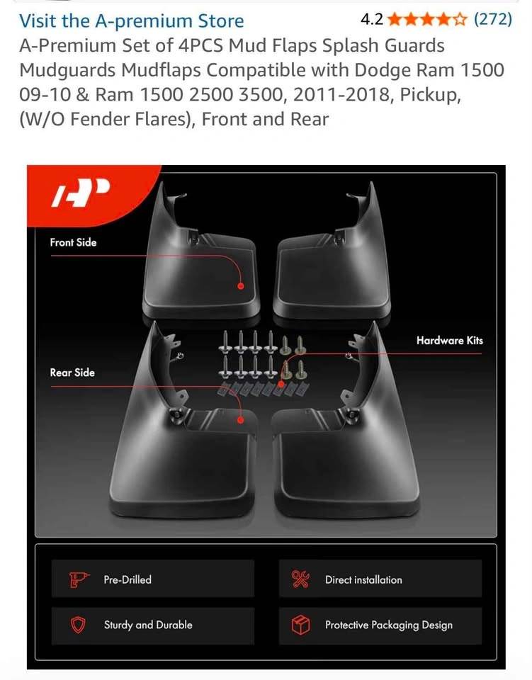 Ram truck mud flaps splash guards new in box - photo 2