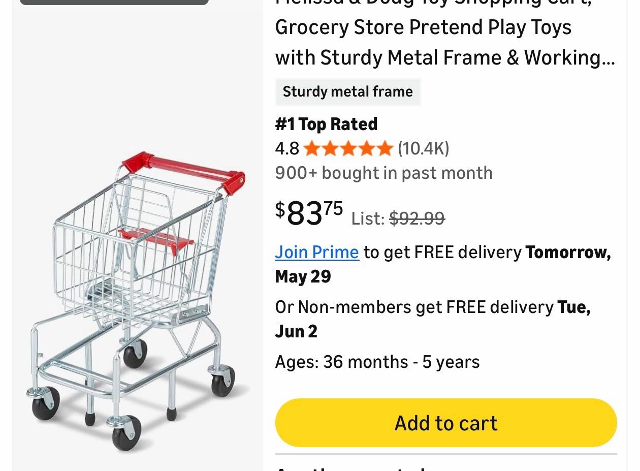 Melissa and Doug shopping cart