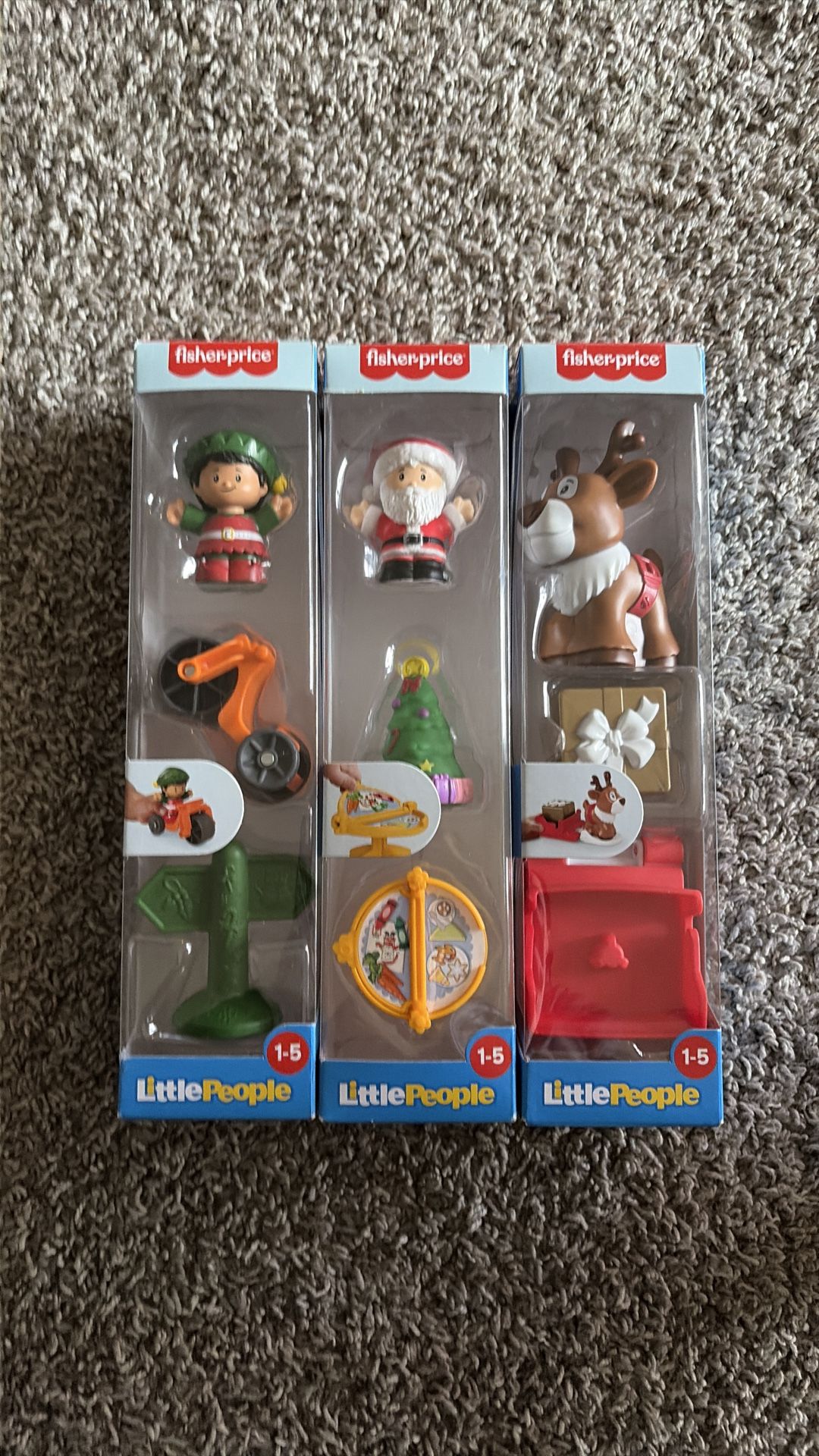 3 Christmas little people set