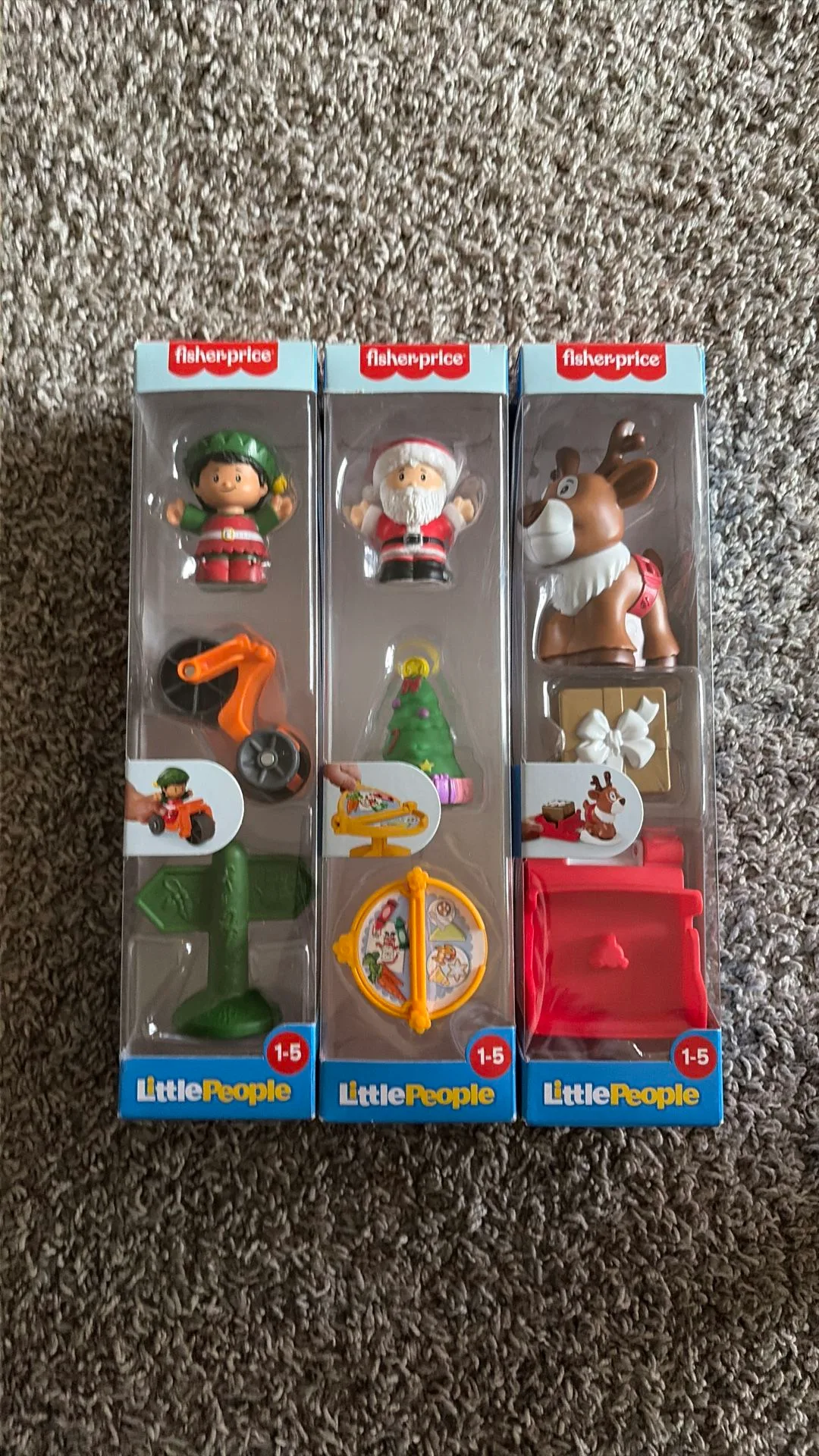 3 Christmas little people set