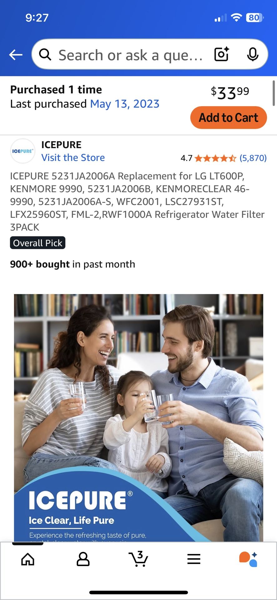 2 Ice Pure Refrigerator Filters New - photo 2
