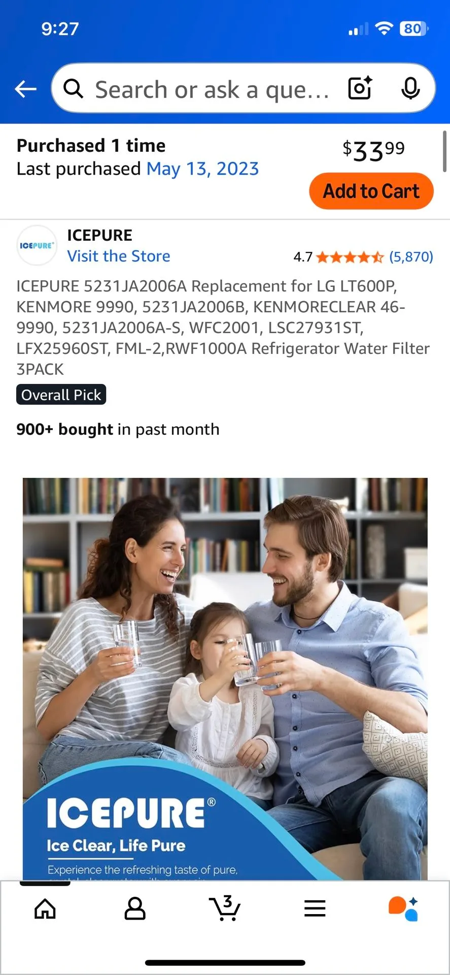2 Ice Pure Refrigerator Filters New - photo 2