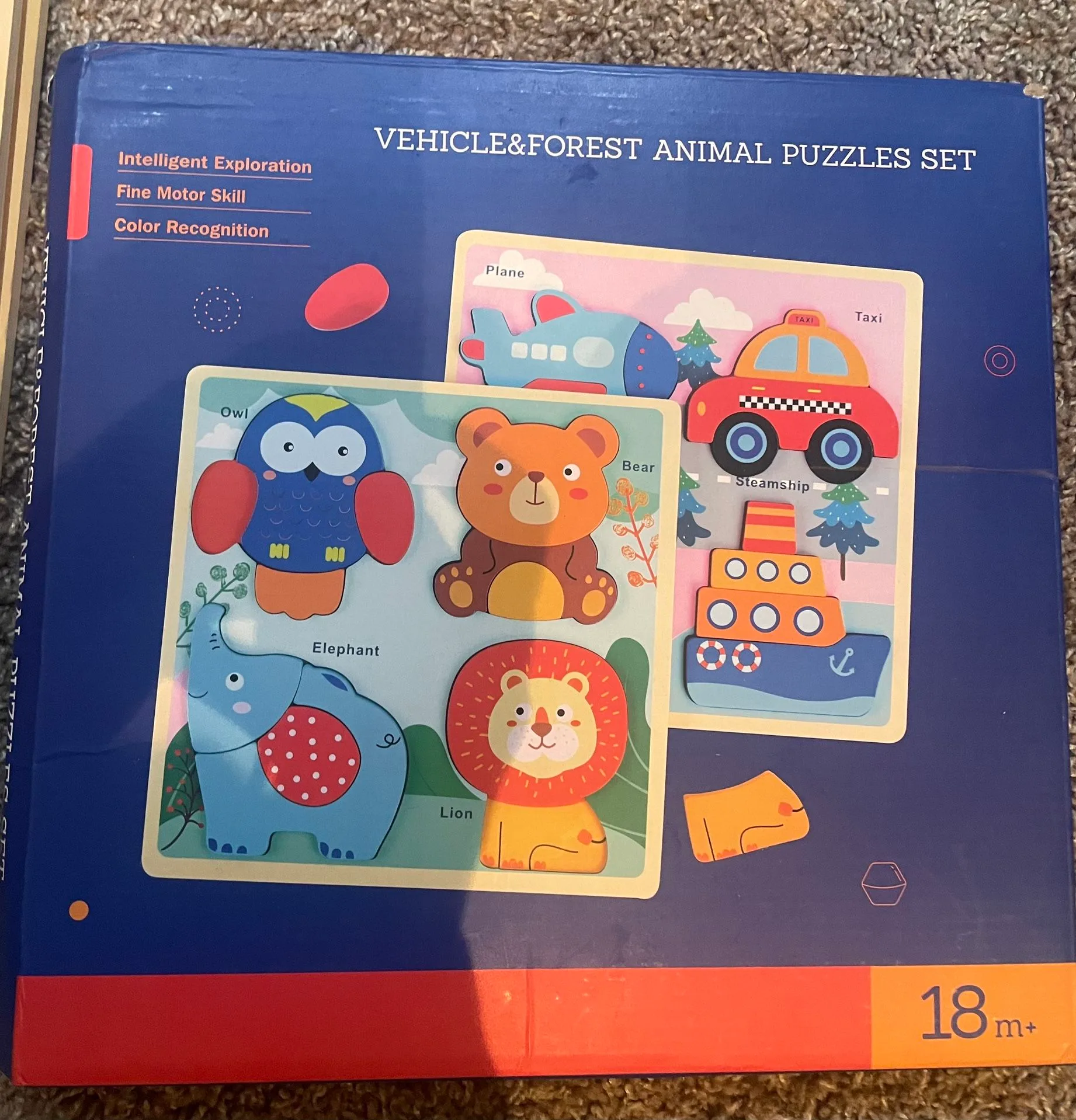 Wooden Puzzles Vehicle And Forest Animal