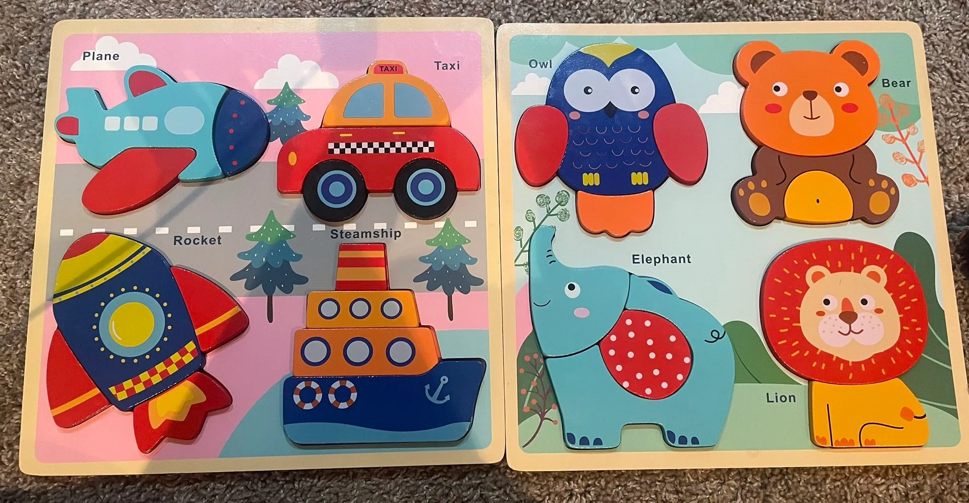 Wooden Puzzles Vehicle And Forest Animal - photo 2