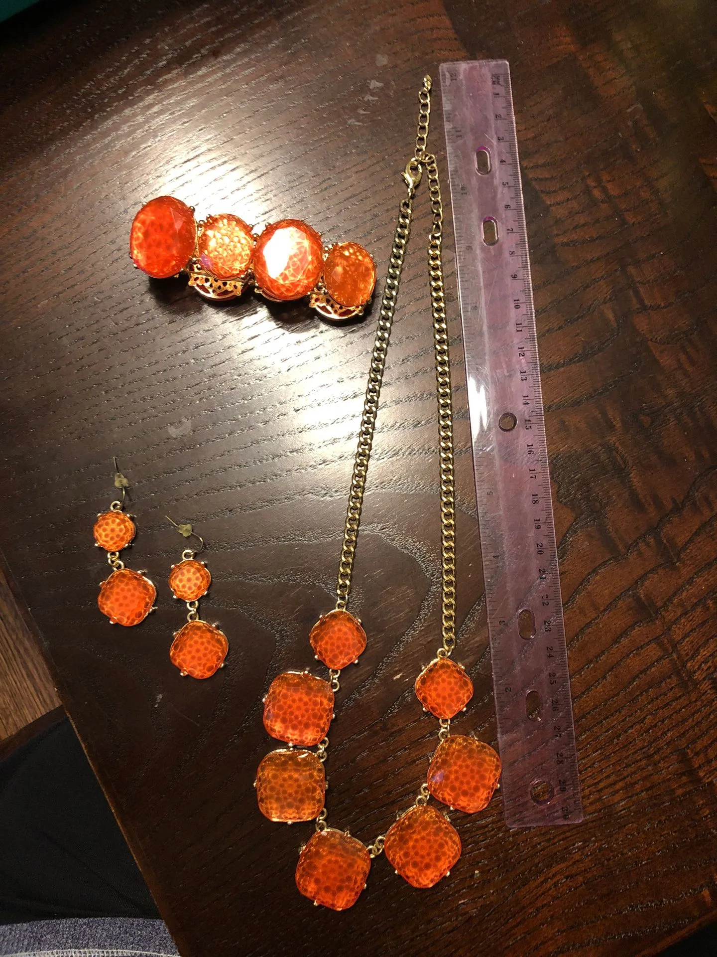 Orange fashion jewelry set